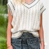 Versatile Layering Piece: Women's Sleeveless Cable Knit Vest