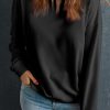 Black Solid Classic Crewneck Pullover Sweatshirt