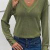 Elegant And Trendy Textured Knit Long Sleeve Top For Women