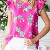 Feminine And Graceful Rose Tiger Pattern Blouse For Daily Wear