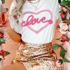 White Valentine Love Tinsel Graphic T-shirt