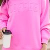 Bonbon COFFEE Letter Embossed Casual Sweatshirt