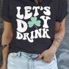 Black LETS DAY DRINK Graphic Plus Tee