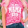 Leopard IN MY MAMA ERA Slogan Graphic Tee