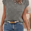 Soft And Elegant: Women's Loose Fit Short Sleeve Sweater In Gray