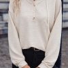 Casual Long Sleeve Hooded Hoodie - Trendy Solid Color With Delicate Textures