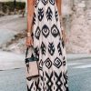 Black Western Aztec Printed Fashion Vacation Sundress