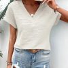 Casual Summer Fashion: Women's Wide Sleeve V-Neck T-Shirt