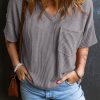 Versatile And Trendy Short Sleeve T-Shirt: Light Grey With Relaxed Fit