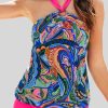 Flattering And Comfortable Swimwear For Women: Green Tropical Print Tankini