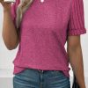 Breathable And Cozy Women's Casual T-shirt In Bright Pink