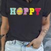 Black Plus HOPPY Chenille Embroidered Easter Fashion Tee