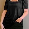 Versatile And Chic Plus Size Short Sleeve Top In Black