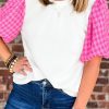 Versatile Short Sleeve Top: Chic Contrast Color Design