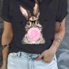 Black Easter Bubblegum Rabbit Graphic Plus Size Tee