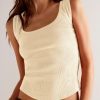 Chic And Versatile Beige Tank Top With Defined Seaming