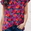 Multicolour Floral Print Tiered Ruffled Sleeve Blouse