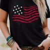 Summer Fashion: Women's Black American Flag Graphic Tee