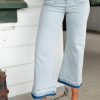 Stylish Wide Leg Jeans: Beau Blue Acid Wash With Functional Pockets