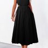 Black Tied Straps Cut Out Empire Waist Long Dress