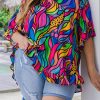 Vibrant Multicolor Half Sleeve Blouse For Women - Casual Style