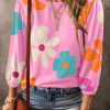 Adorable And Trendy Women's Floral Bracelet Sleeve Top