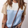 Versatile Casual T-Shirt: Rib Textured In Light Blue