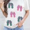 White Sequin Slippers Graphic Tee