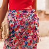 Stylish High-Waisted Red Floral Mini Skirt For A Chic Summer Look