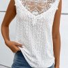 Chic White Lace Crochet Tank Top - Perfect For Casual And Dressy Occasions