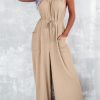 Stylish High-Waisted Wide Leg Jumpsuit - Perfect For Casual Or Dressy Occasions