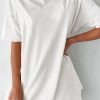 Everyday Essential: White Round Neck Tunic T-Shirt With Short Sleeves