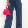 Stylish Drawstring Wide Leg Jeans For Women - Comfortable And Trendy