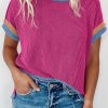 Eye-Catching Colorblock T-Shirt For Women - Round Neck, Casual Fit