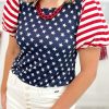 Slim Fit American Pride T-Shirt: Short Sleeve Round Neck Top