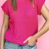 Casual Summer Sweater Top - Comfortable Crew Neck Knitted Tee