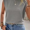 Medium Grey Solid Textured Batwing Sleeve Crew Neck T Shirt