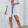 Stylish And Comfortable: Lightweight White Kimono With Tie Front Closure