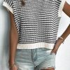 Casual And Comfortable Loose Fit Sweater Vest With Striping Design