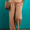 Clay Smocked Waist Loose Straight Leg Pants