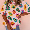 Pink Leopard Drop Shoulder Oversize Tee