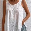 White Eyelet Embroidery Tank Top