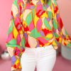 Lightweight And Comfy Blouse With Unique Abstract Pattern - Women's Daily Wear