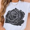 Casual Chic: Round Neck Tee With Graphic Print For Daily Wear