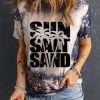 Soft And Comfortable Tie Dye Graphic T-Shirt - Casual Summer Wear