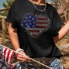 Patriotic Graphic Tee: Dazzling Rhinestones And Comfortable Fit