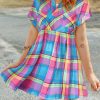 Cutest Babydoll Mini Dress - Fun Plaid Pattern And A-Line Silhouette For Summer