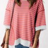 Comfortable And Chic Multicolour T-Shirt For Women With Exposed Seam Detail