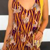 Multicolour Tiger Printed Sleeveless V Neck Romper