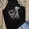 Black Western Howdy Embroidered O Neck Tank Top